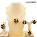 Yulaili High Quality Dubai Multicolor Gold-Color Jewelry Sets For Women African Beads Fashion Choker Earrings Bracelet Ring