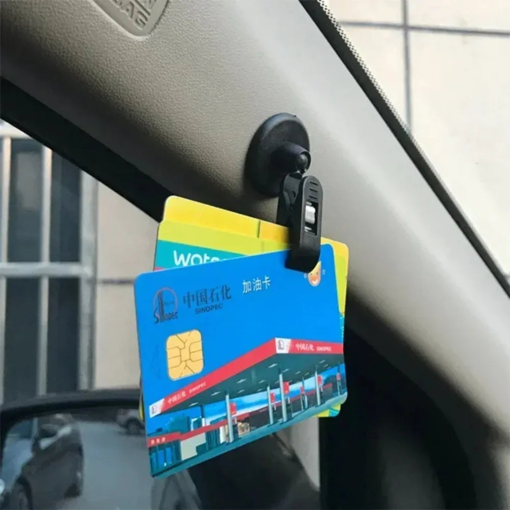 Car Window Sucker Clips Hook Car Interior Plastic Clip Multifunctional Clip Cards Suction Cap Clips for Sunshade Curtain