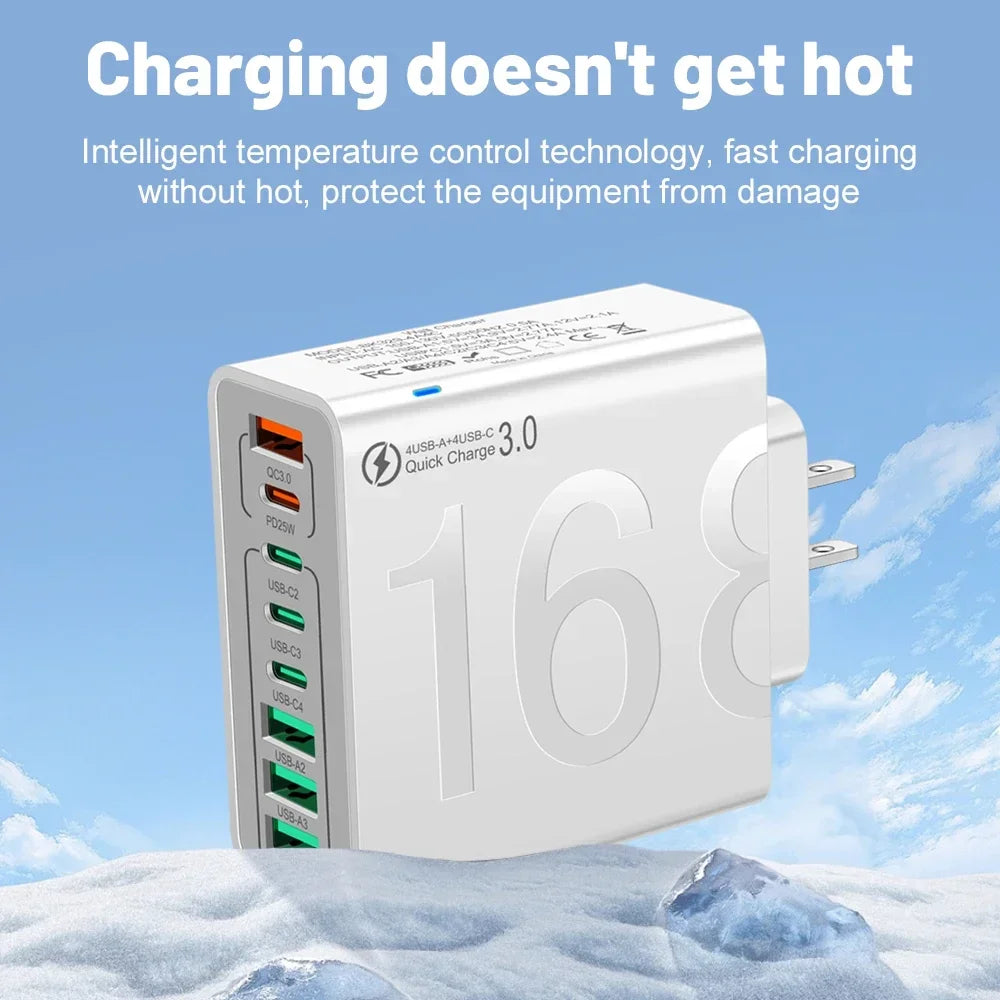 ChargeCore™ 8-Port Hub ⚡ — Fast Power for All Devices