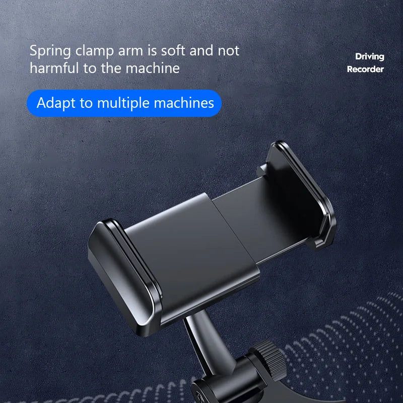 SEAMETAL Rearview Mirror Phone Holder for Car Free Rotation Adjustment Phone Mount Stable Gripper Smartphone Navigation Bracket