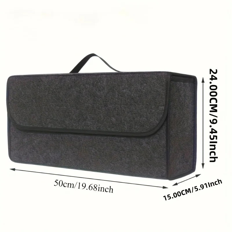 1-Pack Car Trunk Organizer: Foldable, ergonomic handle, for SUVs/sedans/trucks, durable fabric