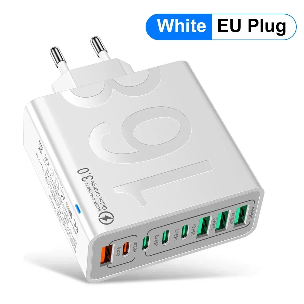 ChargeCore™ 8-Port Hub ⚡ — Fast Power for All Devices