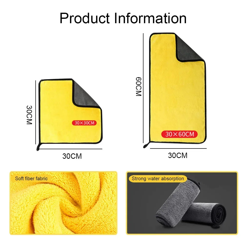 3/5/10Pcs Car Wash Microfiber Towel 30*30CM Car Cleaning Drying Cloth  Care Cloth Car Wash Towel  Kitchen Towel