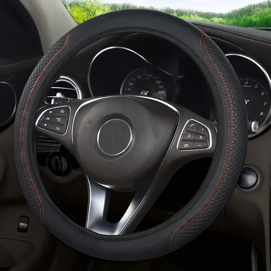 Steering Wheel Cover No inner circle Anti Slip Breathable Steering Cover Universal Microfiber Leather Steer Wheel Protector
