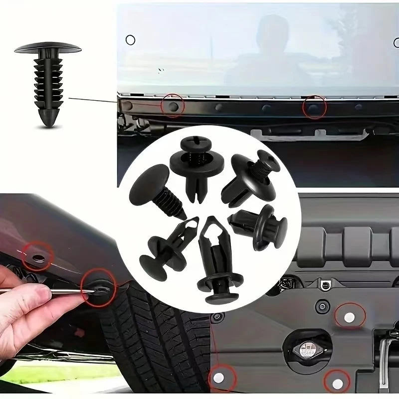 190pcs Auto Fastener Clips Mixed Car Clips 6 Size Retainer Rivet Door Panel Fender Liner Bumper Fender Trim Car Accessories