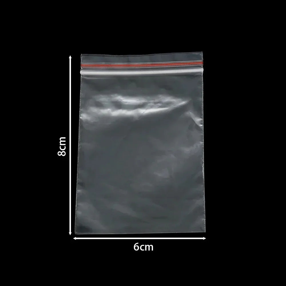 30-100pcs/bag 4*6/5*7/6*8/7*10/8*12cm Zipped Lock Reclosable Plastic Poly Clear Bags Bulk Jewelry Craft Accessory Packaging