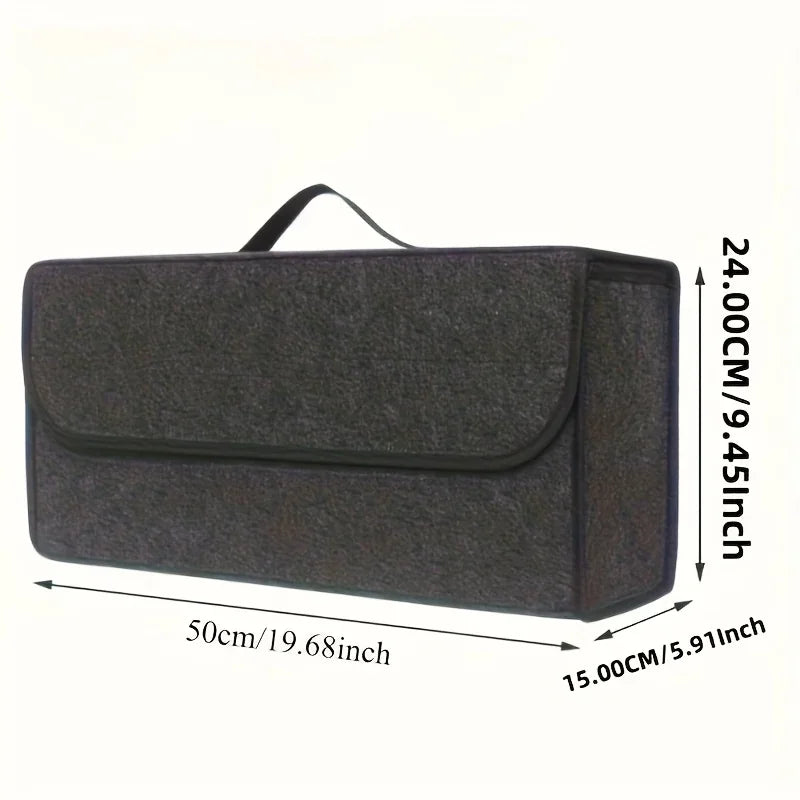 1-Pack Car Trunk Organizer: Foldable, ergonomic handle, for SUVs/sedans/trucks, durable fabric