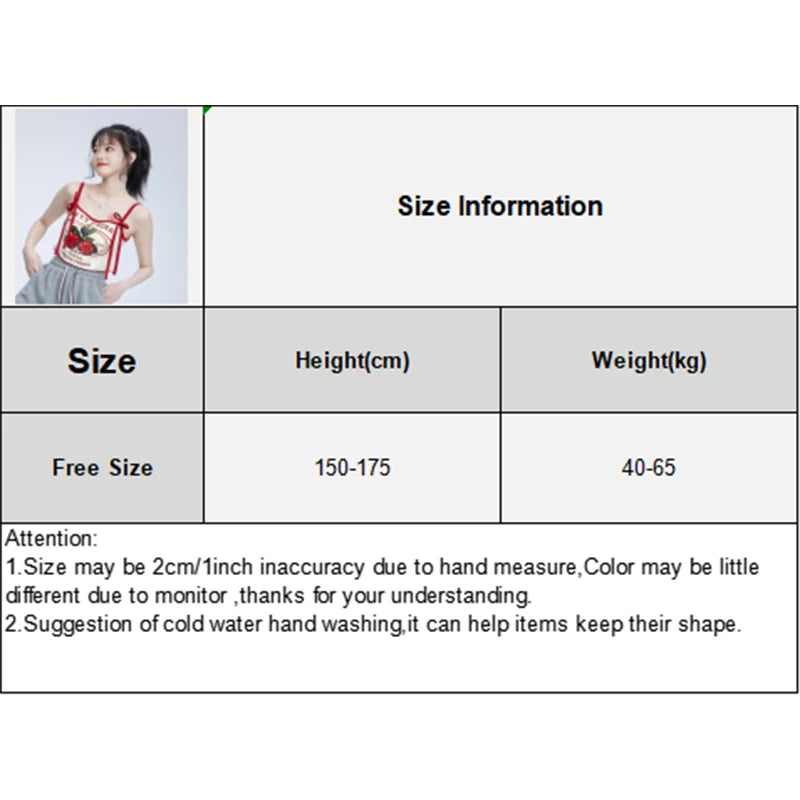 Summer Hottie Sexy Cherry Print Tank Top Women Sweet Bow Sleeveless Slim Camisole