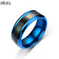 Smart Stainless Steel Sensor Body Temperature Ring for Couples Multifunctional Display Real-time Temperature Measuring Ring