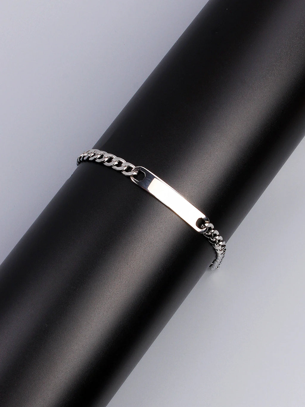 Stainless steel customized Name bracelet with engraved characters high polished stainless steel jewelry