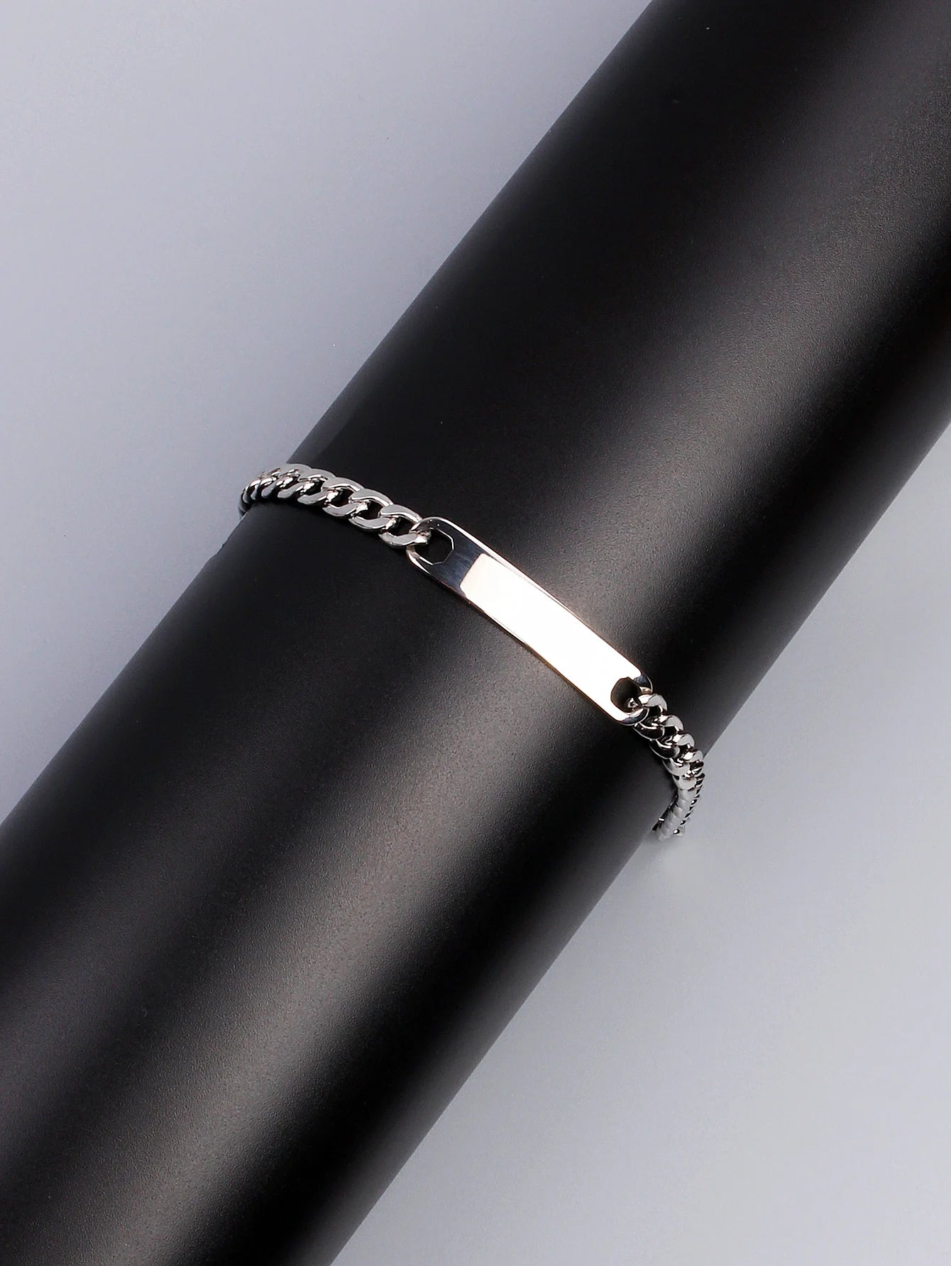 Stainless steel customized Name bracelet with engraved characters high polished stainless steel jewelry