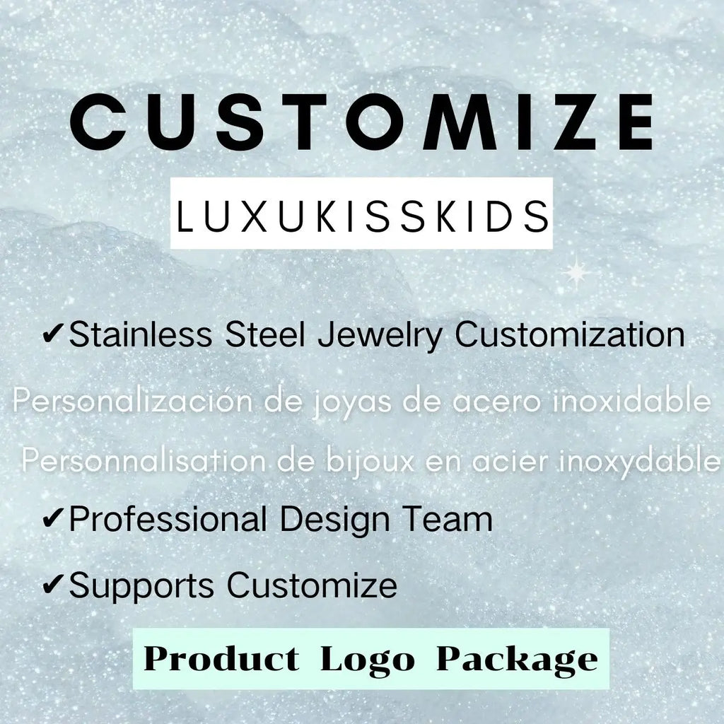 LUXUKISSKIDS Customization Jewelry Stainless Steel Earrings Accessories Professional Designer Team Customize Choker Bracelet Set