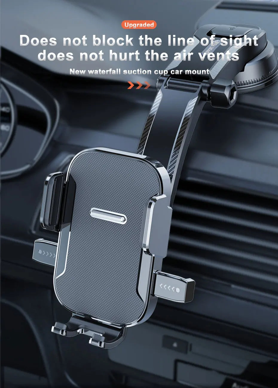 BLALION Car Phone Holder Stand Dashboard Mount 360° Rotatable Gravity Smartphone Holder With Extension Rod Bracket GPS Support
