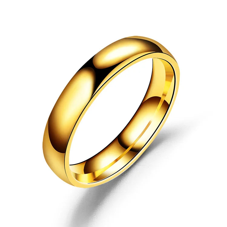 Simple 6mm Titanium Ring Women Men Prevent Allergy High Polished Wedding Rings Stainless Steel Couple Finger Jewelry Gifts