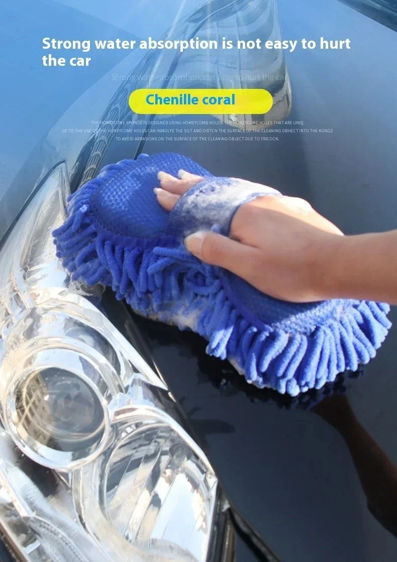 Superfiber Gloves Modeling Car Wash Sponge Clean Car Care Details Brush Clean Sponge Car Gloves Available On Both Side Auto Part