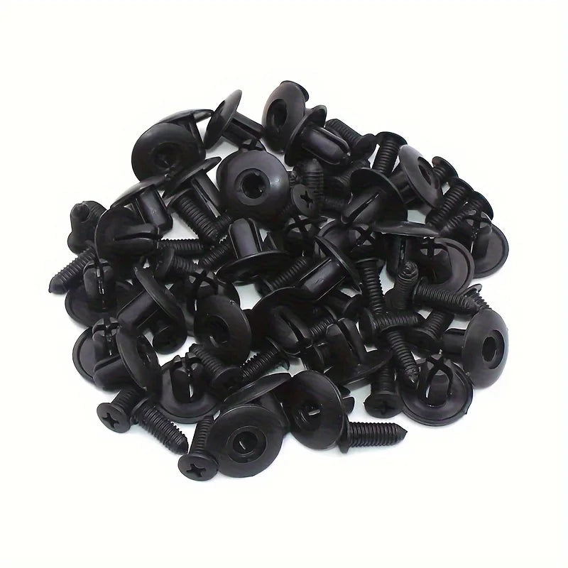 100pcs 8mm Plastic Rivets Fasteners Screw Car Bumper Fender Black Rivet Car Fastener Clips For Toyota For Focus For Kia Nissan