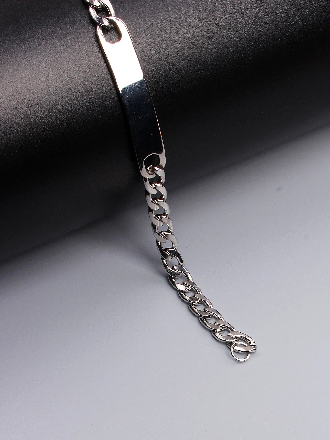 Stainless steel customized Name bracelet with engraved characters high polished stainless steel jewelry