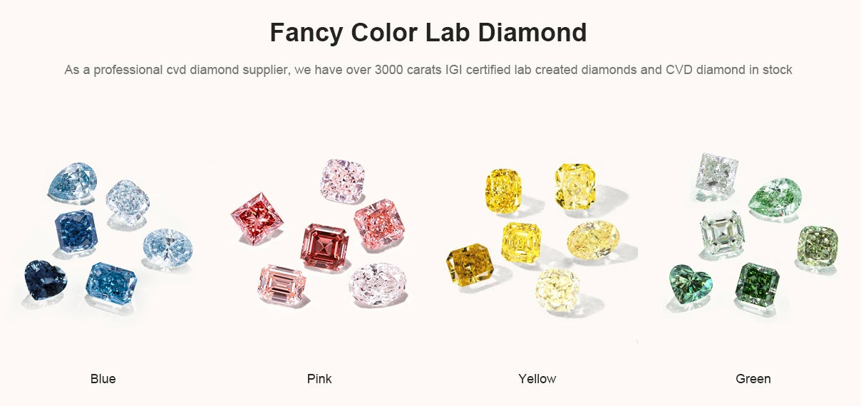 Messi Jewelry Fancy Blue Colored Diamond With IGI certificate HPHT CVD Color Lab Grown Diamonds Wholesale