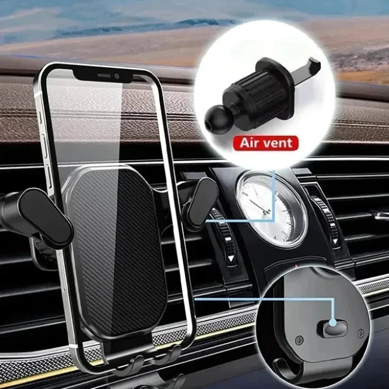 Car Air Outlet Clip Stand Car Phone Holder Smartphone Mount Gravity No Magnetic Support in Car For iPhone Xiaomi Samsung Huawei