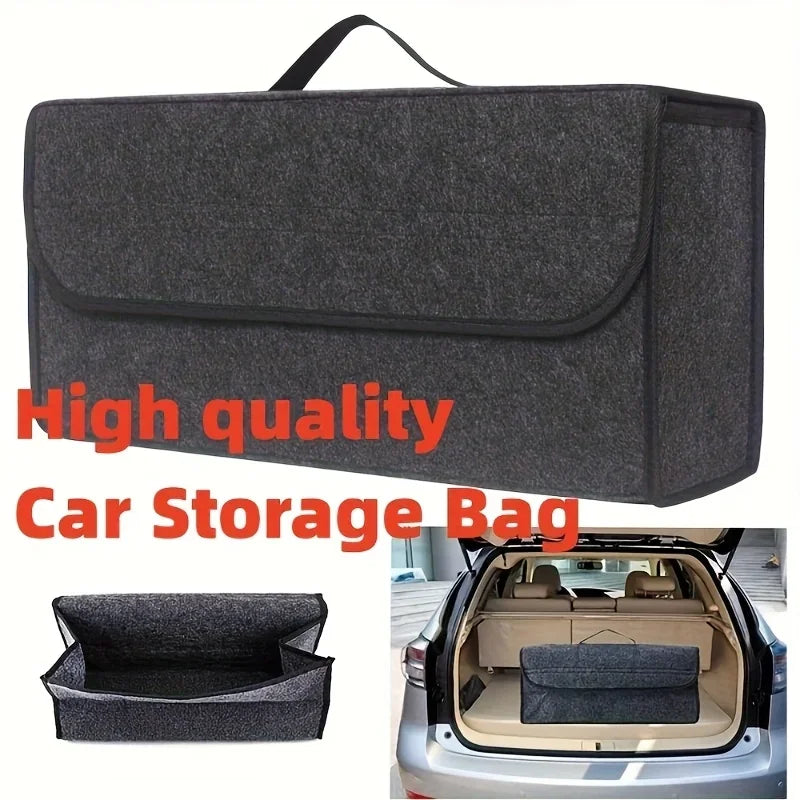 1-Pack Car Trunk Organizer: Foldable, ergonomic handle, for SUVs/sedans/trucks, durable fabric