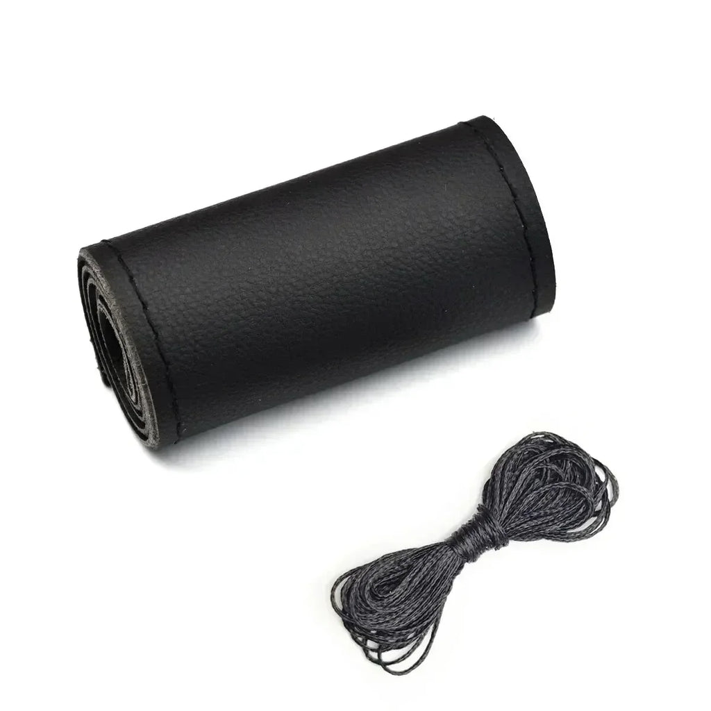 Car Steering Wheel Cover Needles And Braid Thread Artificial Leather Car Covers Suite 2 Color DIY Texture Soft Auto Accessories