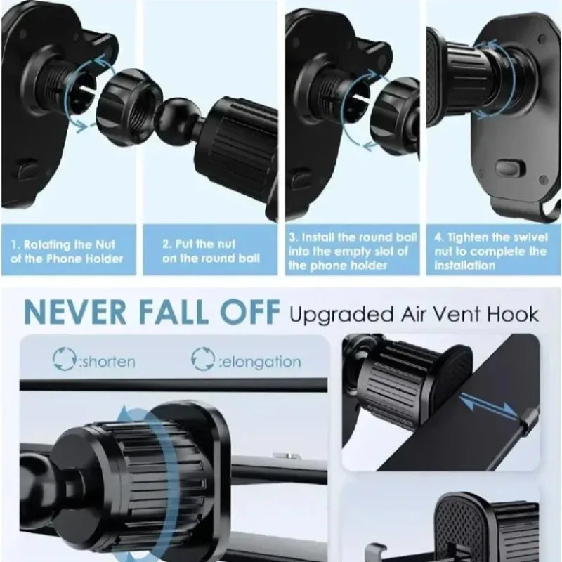Car Air Outlet Clip Stand Car Phone Holder Smartphone Mount Gravity No Magnetic Support in Car For iPhone Xiaomi Samsung Huawei