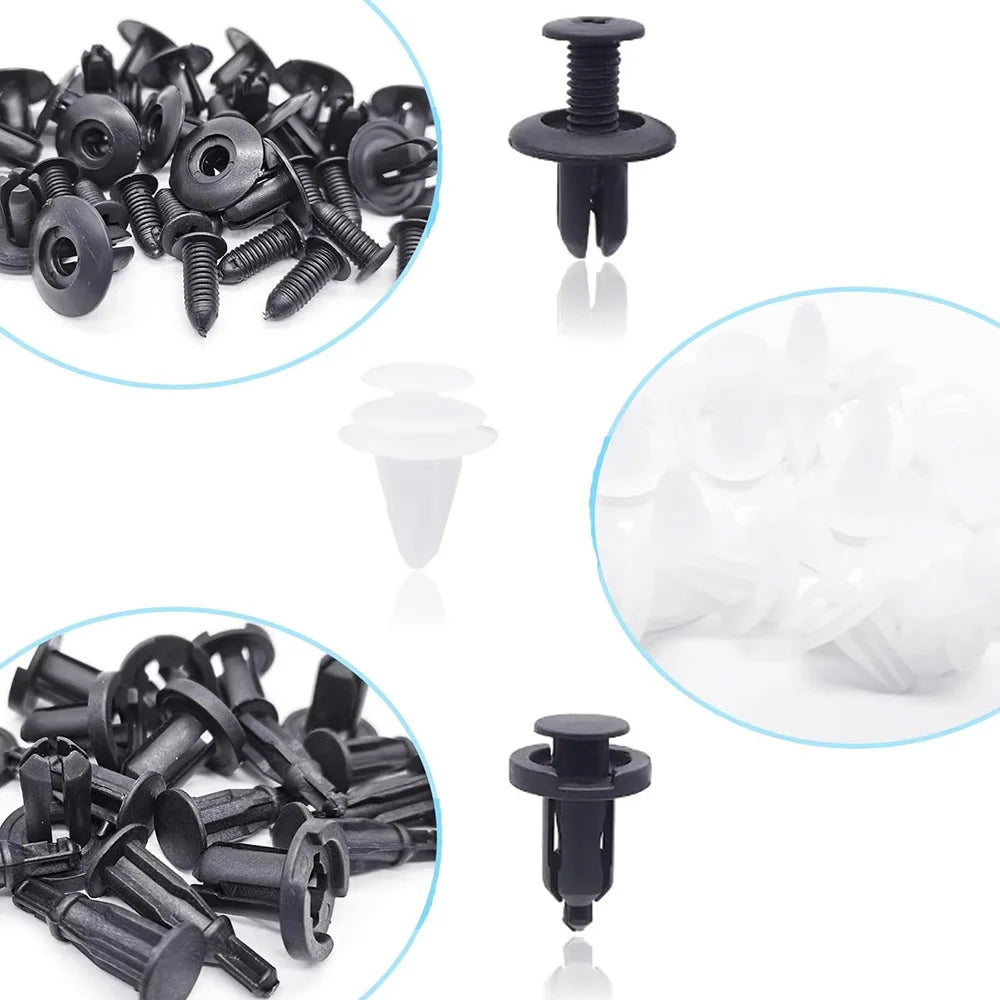 50/100Pcs Car Fastener Clips Auto Body Push Retainer Pin Rivet Set Bumper Door Panel Mixed Plastic Clip Kit Trim Removal Tools