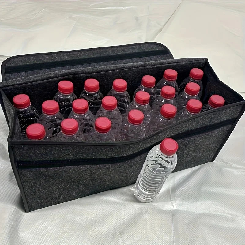 1-Pack Car Trunk Organizer: Foldable, ergonomic handle, for SUVs/sedans/trucks, durable fabric