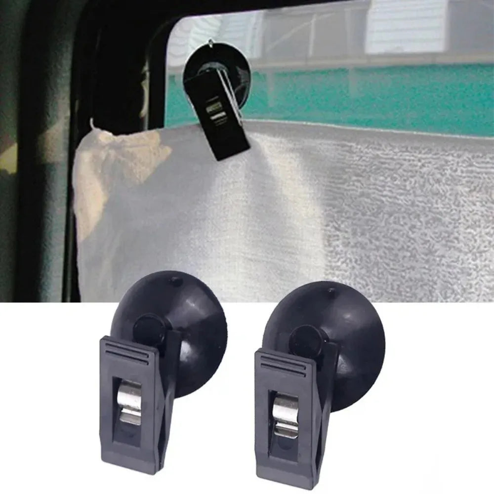 Car Window Sucker Clips Hook Car Interior Plastic Clip Multifunctional Clip Cards Suction Cap Clips for Sunshade Curtain