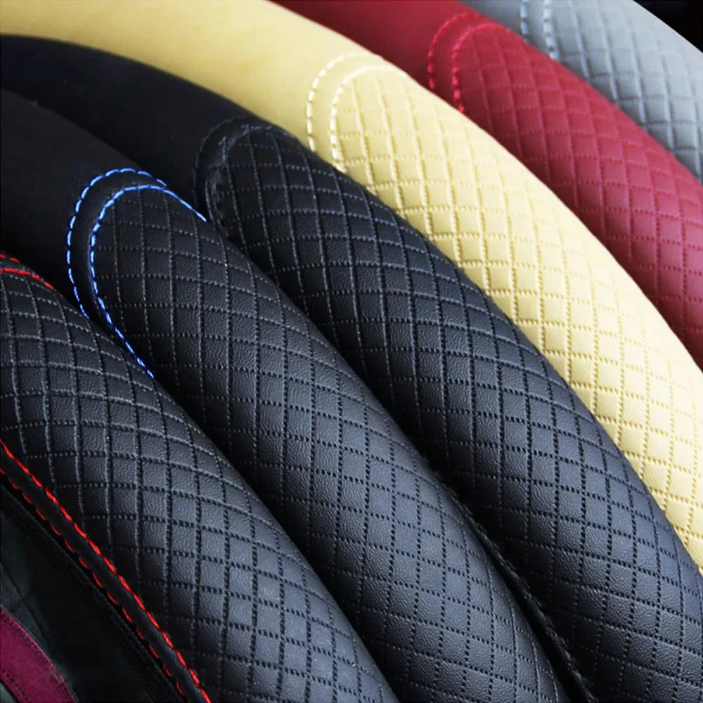 Universal Car Steering Wheel Cover Skidproof Auto Steering- Wheel Cover Anti-Slip Embossing Leather Car-styling Car Accessories