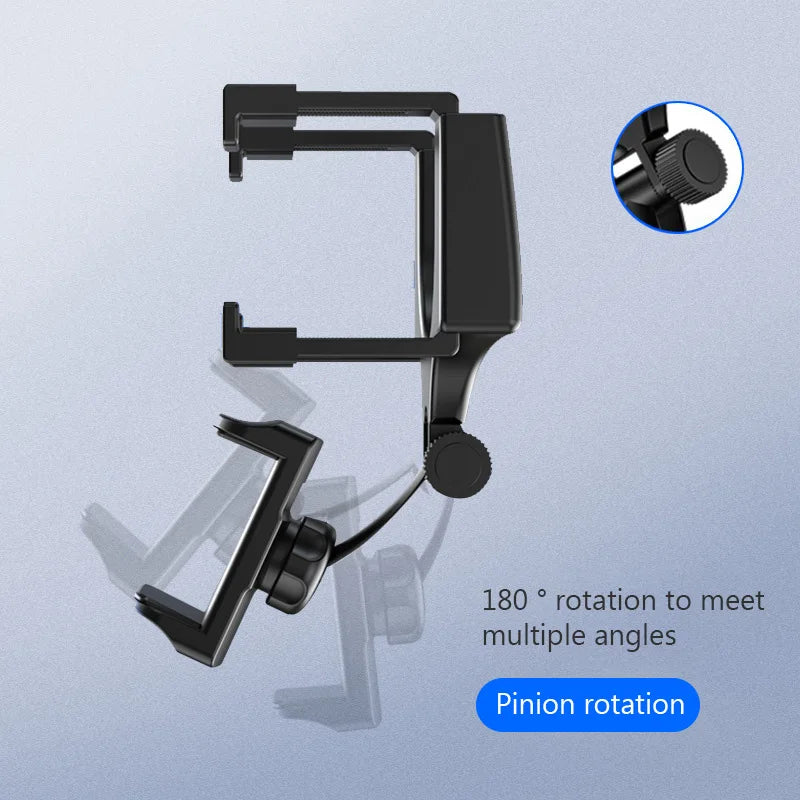 SEAMETAL Rearview Mirror Phone Holder for Car Free Rotation Adjustment Phone Mount Stable Gripper Smartphone Navigation Bracket
