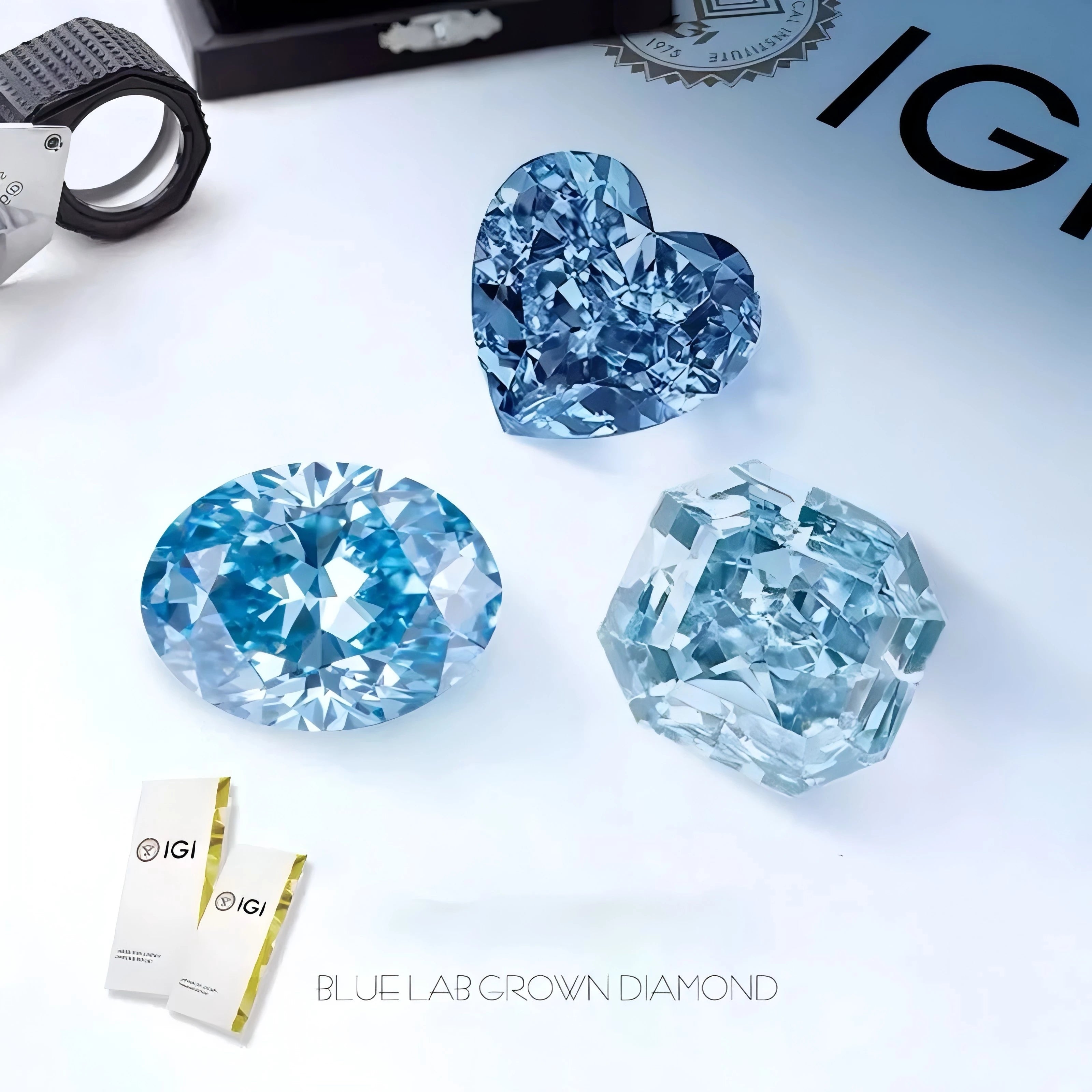Messi Jewelry Fancy Blue Colored Diamond With IGI certificate HPHT CVD Color Lab Grown Diamonds Wholesale