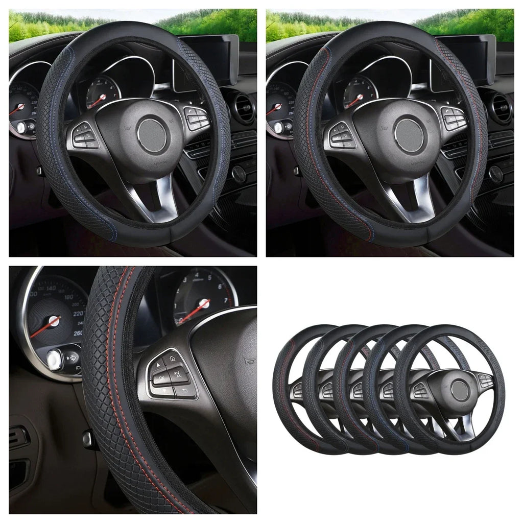 Steering Wheel Cover No inner circle Anti Slip Breathable Steering Cover Universal Microfiber Leather Steer Wheel Protector