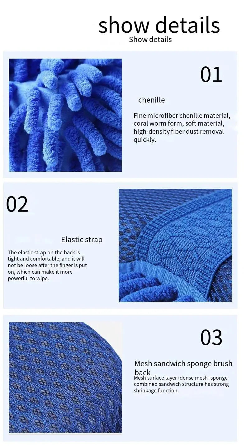Superfiber Gloves Modeling Car Wash Sponge Clean Car Care Details Brush Clean Sponge Car Gloves Available On Both Side Auto Part