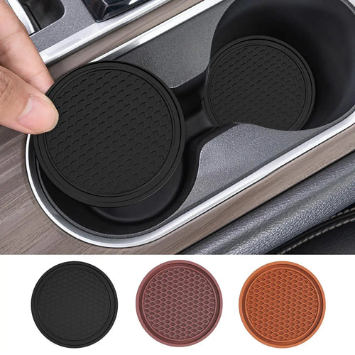 2 pcs Black Car Auto Cup Holder Anti Slip Insert Coasters Pads Interior Accessories For Most Cups Accessories