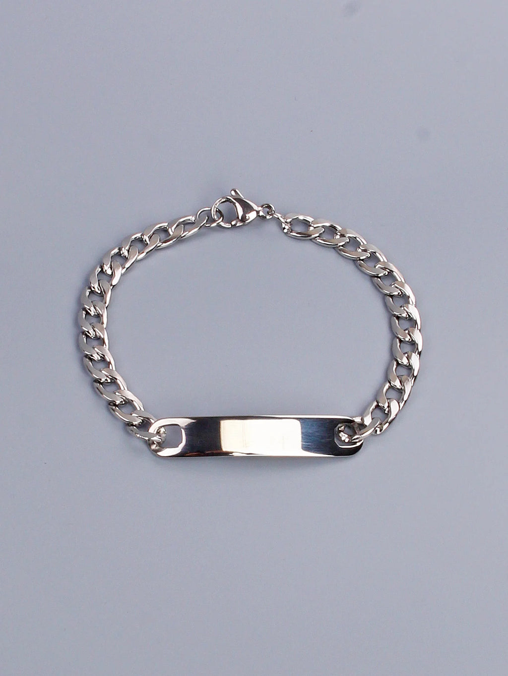Stainless steel customized Name bracelet with engraved characters high polished stainless steel jewelry