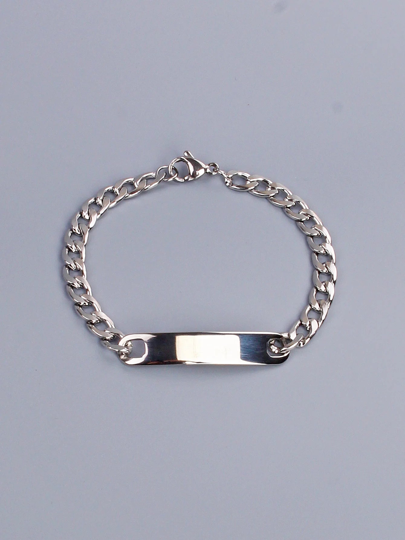 Stainless steel customized Name bracelet with engraved characters high polished stainless steel jewelry