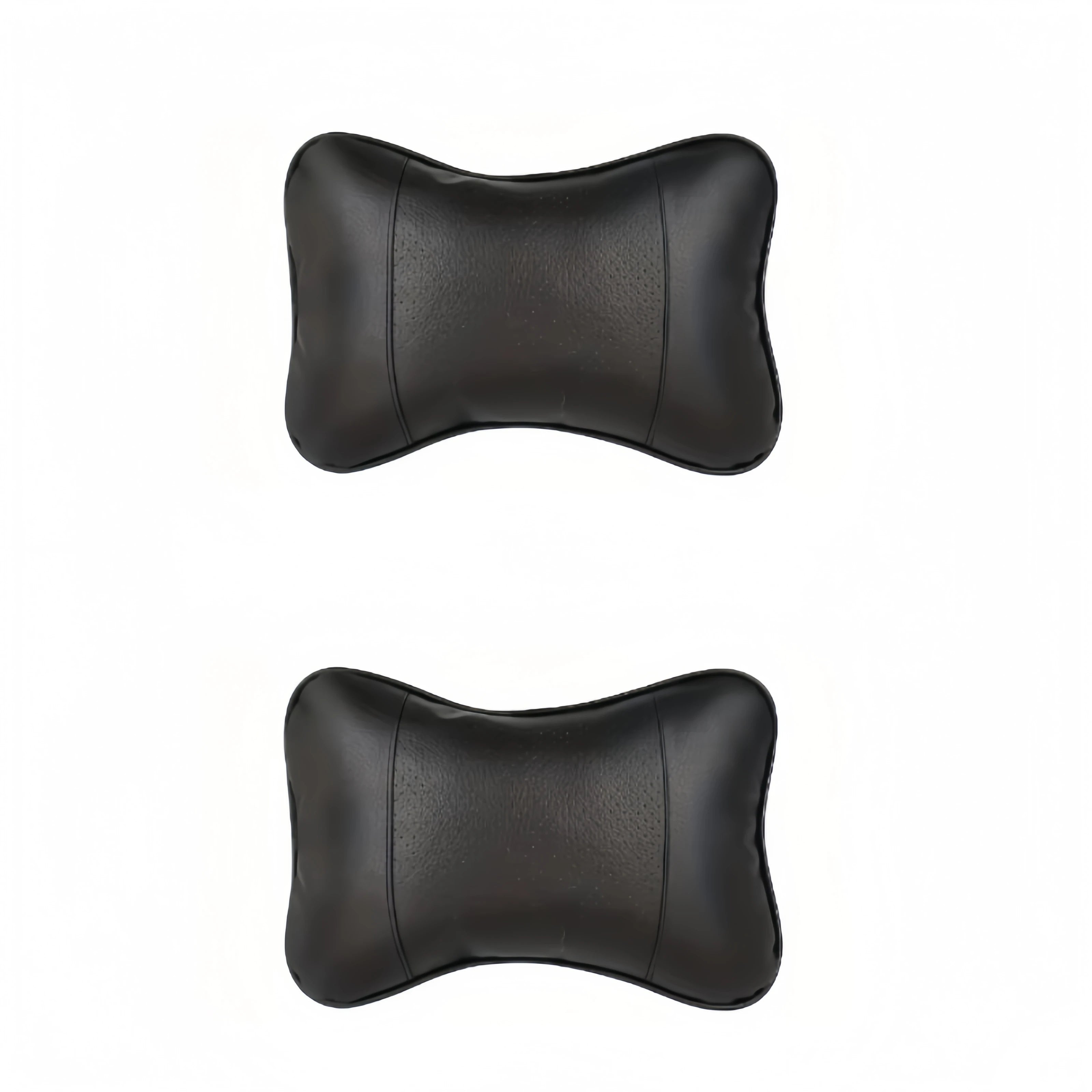 Car Neck Pillow PU Leather Universal Headrest Ergonomic Filled Fiber Support Cushion Travel Seat Comfort Relief
