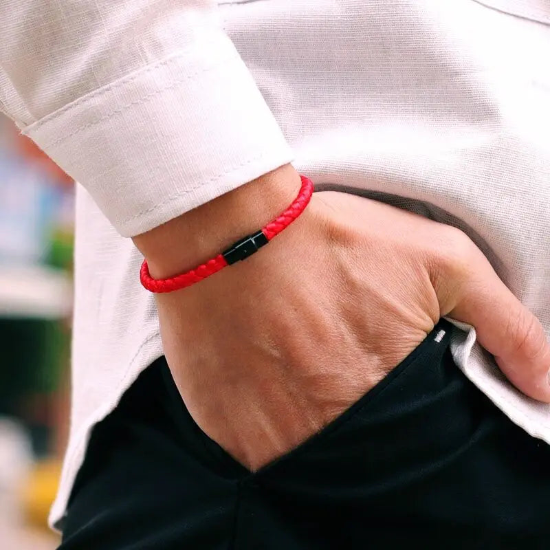Grade A Keel Rope Bracelet - Lucky Red Thread Couples Bracelet for Attracting Wealth and Prosperity - Magnetic Bangle
