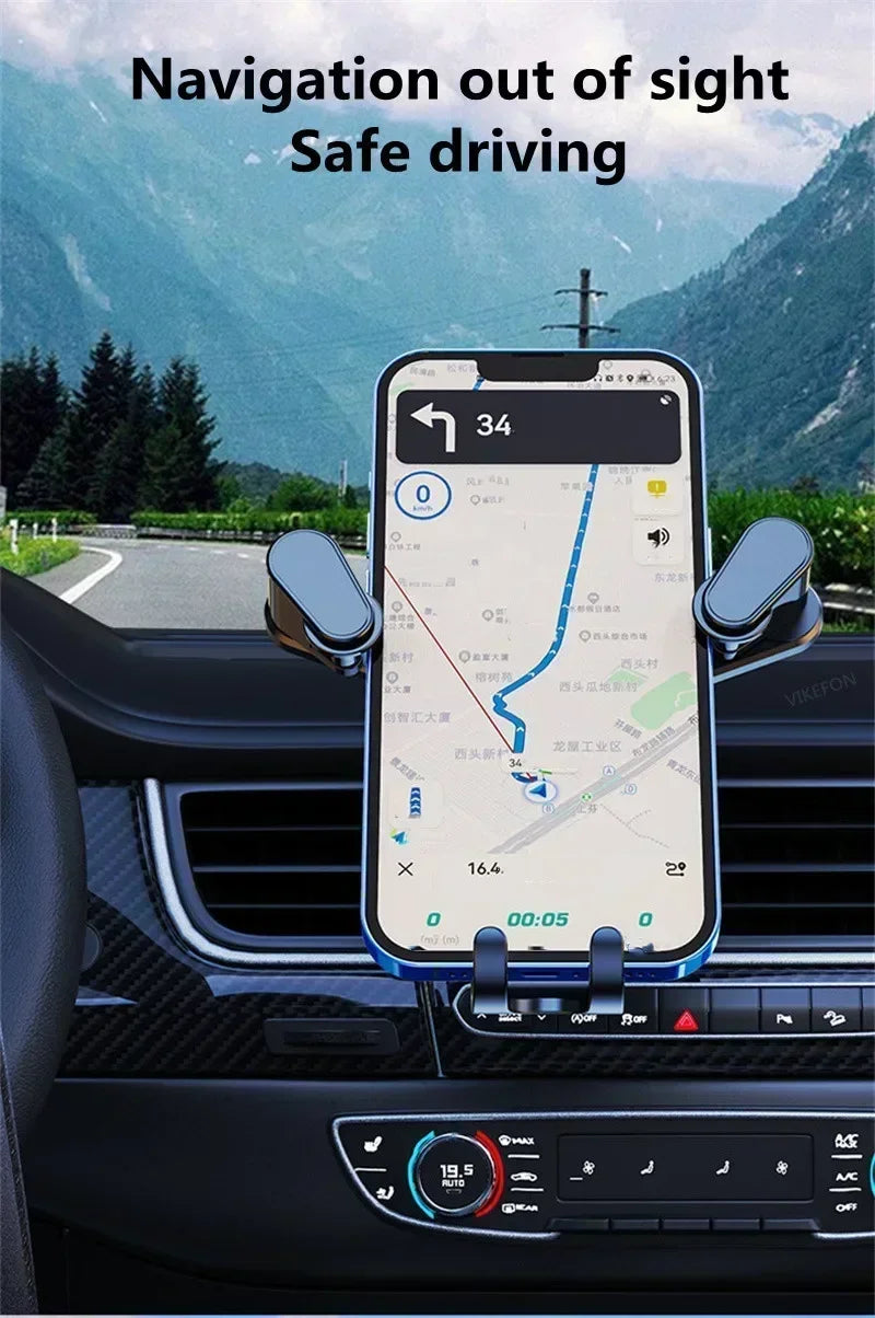 Car Air Outlet Clip Stand Car Phone Holder Smartphone Mount Gravity No Magnetic Support in Car For iPhone Xiaomi Samsung Huawei
