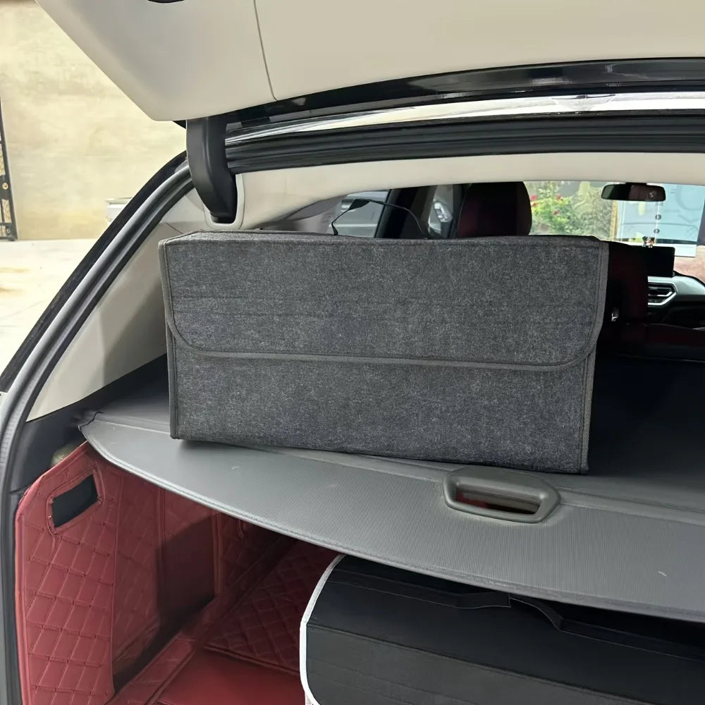 Car Storage Box, Portable, Foldable Car Trunk Organizer, Felt Cloth Storage Box, Car Interior Tidying Container, Car Organizer