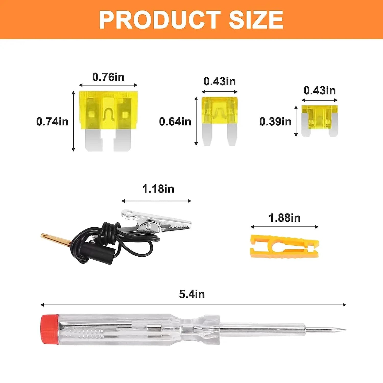 310PCS Truck SUV Car Assorted Replacement Blade Fuses with 2 Car Fuse Testers and 2 Fuse Pullers