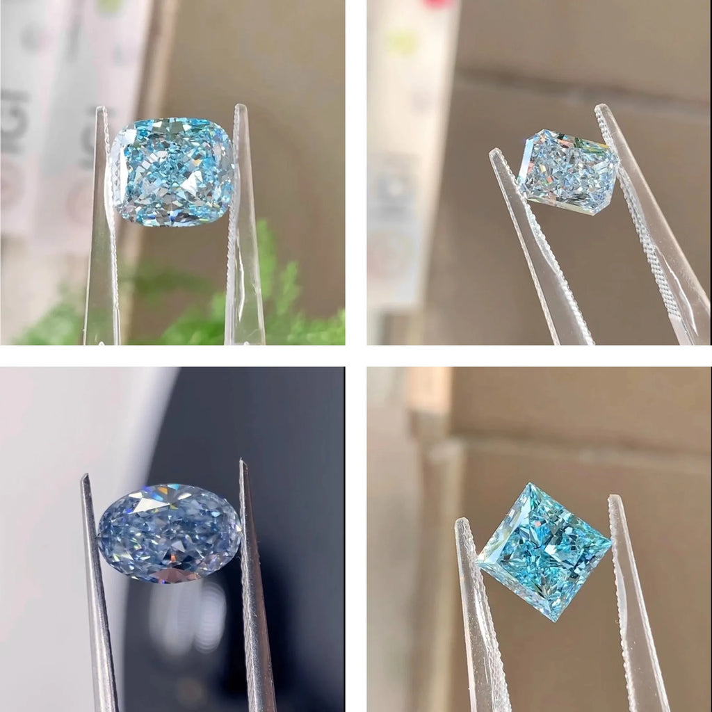Messi Jewelry Fancy Blue Colored Diamond With IGI certificate HPHT CVD Color Lab Grown Diamonds Wholesale