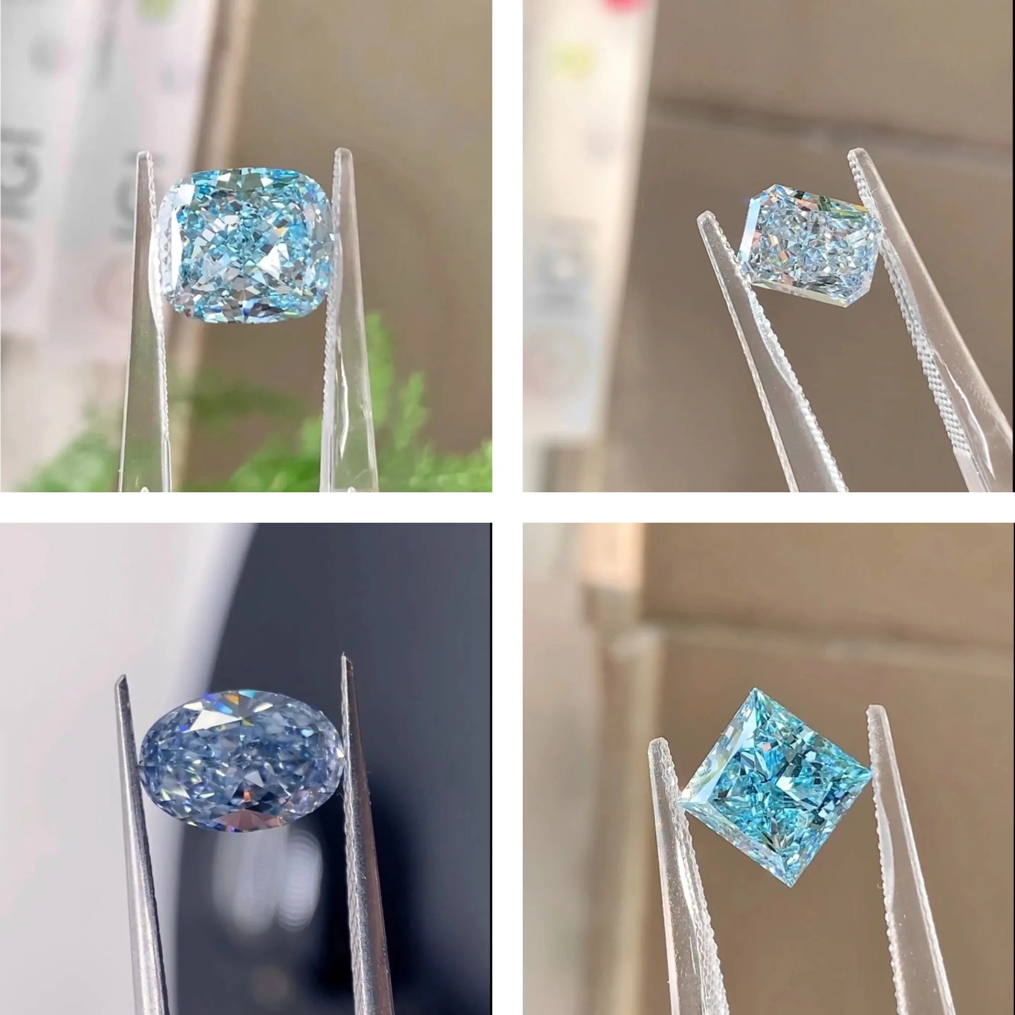 Messi Jewelry Fancy Blue Colored Diamond With IGI certificate HPHT CVD Color Lab Grown Diamonds Wholesale