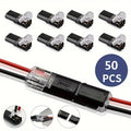 10/20/30/40/50Pcs Pluggable LED Wire Connectors, 2 Pin 2 Way Universal Compact Wire Terminals,