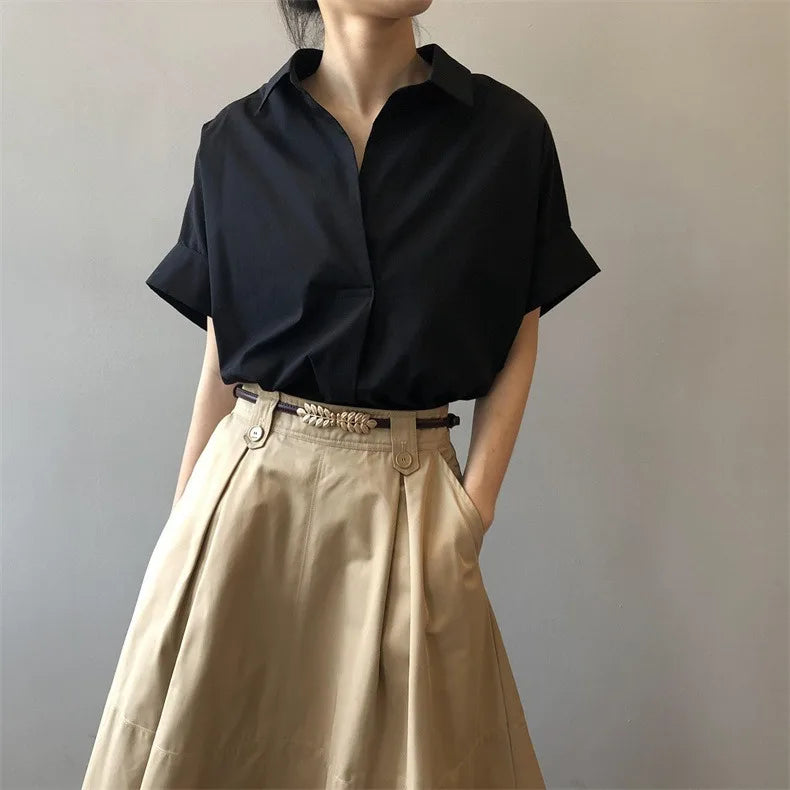 Women Summer Tops Tees Sexy Vintage Blouse Chiffon Ruched Short Sleeve Shirt Ruffles T Shirts Loose Casual Tees