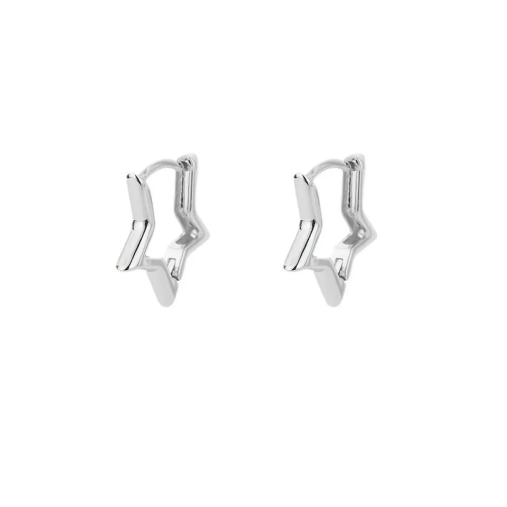 Stainless Steel Star Earrings For Women Gold Color Geometric Star Hoop Earring Girl Jewelry Hypoallergenic Accessories