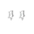 Stainless Steel Star Earrings For Women Gold Color Geometric Star Hoop Earring Girl Jewelry Hypoallergenic Accessories