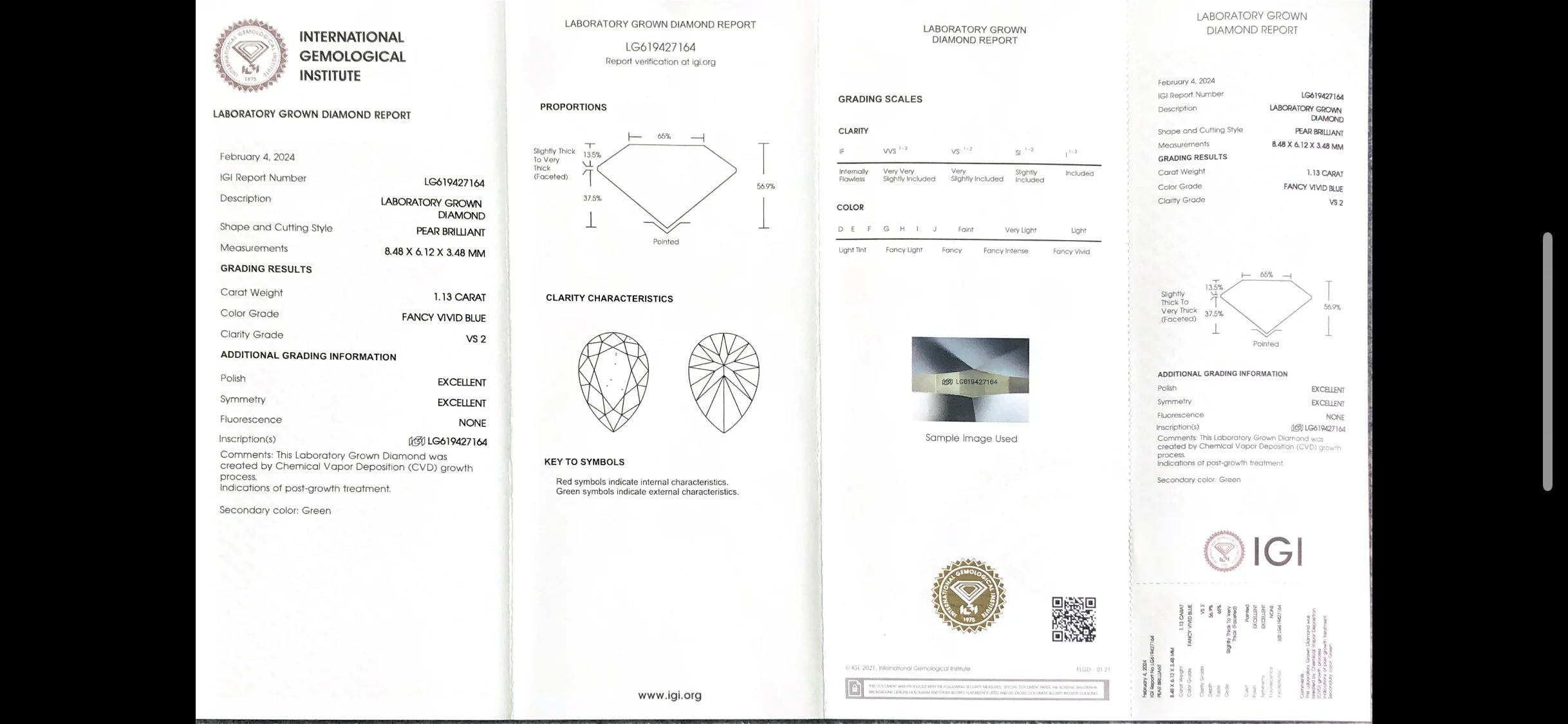 Messi Jewelry Fancy Blue Colored Diamond With IGI certificate HPHT CVD Color Lab Grown Diamonds Wholesale