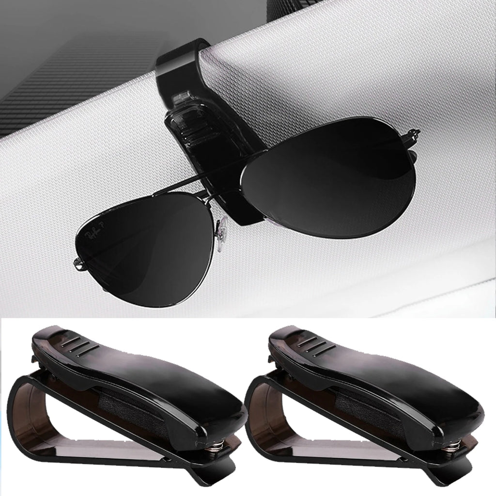 Sunglasses Holder Is Suitable for Car Sun shades Magnetic Leather Sunglasses Clip and Ticket Clip Car Sunshade Accessories